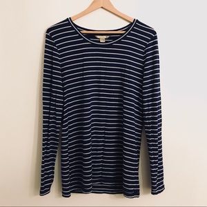 Banana Republic Royal Blue & White Long Sleeve Tee